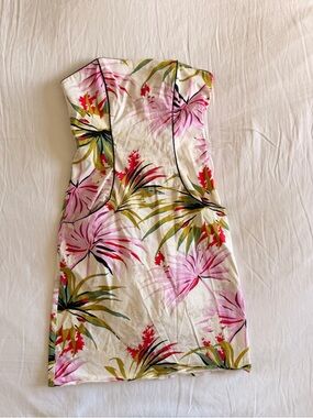 Floral Tropical Strapless Dress XS